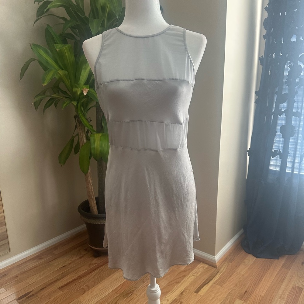 Victoria's Secret Silver Silk Slip Dress